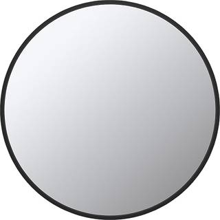 Danbad spejl med 20 mm ramme, sort - Ø60 cm