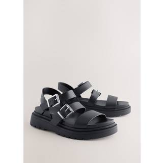 Next Black Standard/Wide Fit Chunky Buckled Sandals