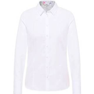 shirt-blouse in white plain