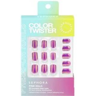 Sephora Collection - Color Twister - Sæt Med Genanvendelige Kunstige Negle Og Klæbepuder - Faux Ongles Autocollants-25 - For Women - Pink