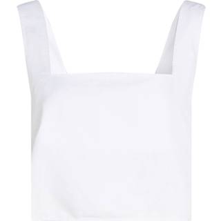 Soft Cotton Linen Twill Top - White - XS