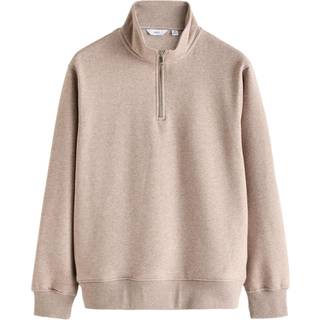 Next Ecru Jersey Cotton Rich Quarter Zip Sweatshirt
