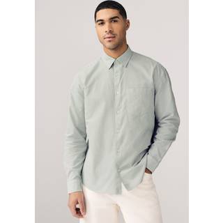Next Green Stripe Long Sleeve Oxford 100% Cotton Shirt