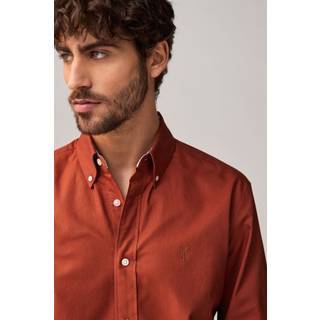 Next Red Slim Fit Long Sleeve Oxford Shirt