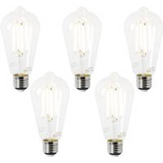 Sæt med 5 E27 LED pærer ST64 klar 2,2W 470lm 2700K