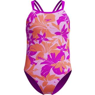 Girls' Printed Twinstrap Swimsuit Pink