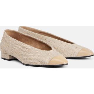 Loro Piana Rebecca leather-trimmed ballet flats - neutrals - EU 37