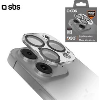 iPhone 16 Pro/16 Pro Max SBS Active D3O kameralinsebeskytter af hærdet glas - klar / sort