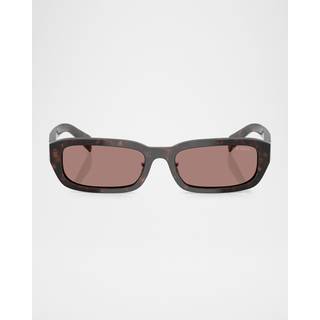 Prada PR B06SF Asian Fit 17N60B 55 Solbriller Kvinder Tortoiseshell - Root Tortoise - 55mm