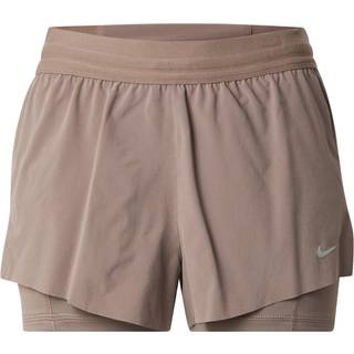 Nike Swift Dri-FIT 2-i-1-løbeshorts med mellemhøj talje til kvinder - brun - XL (EU 48-50)