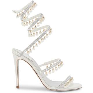 Rene Caovilla 105 embellished satin sandals - white - EU 38