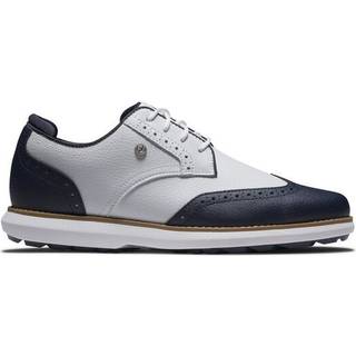 FootJoy Traditions (2025) Vandtætte Dame Golfsko Uden Spikes - White/Navy/White - Str. 40 Normal