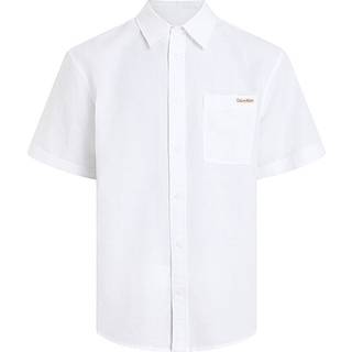 Linen Cotton Short Sleeve Shirt - White - XL