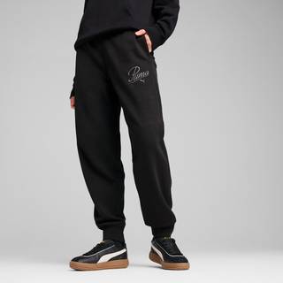 Women&#39;s Puma ESS SCRIPT Comfort Sweatpants, Black, Size XS, Clothing - Black - XS