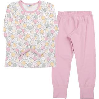 Pyjamas i pink økologisk bomuld med motiv af farverige balloner