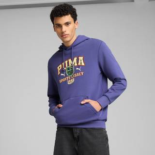 Men&#39;s Puma SPORTS LEGACY Graphic Hoodie, Blue, Size XS, Clothing - Blue Crystal - XS
