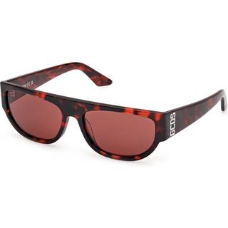 GCDS Unisex GD0062 54S Solbriller Acetat Havana Bordeaux Geometrisk Normal