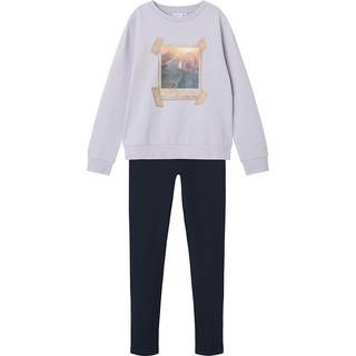 Name It Sweatsæt Orchid Petal/dark Sapphire Med Print