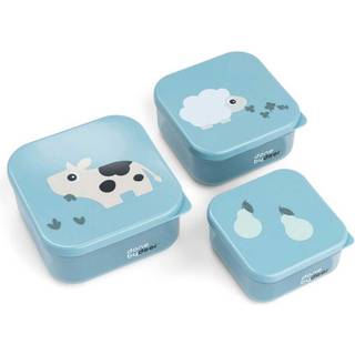 Done by Deer Snack Box Set 3 Pcs Tiny Farm Blue Blue One Size  Blå  One Size  Unisex