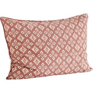 Madam Stoltz Mønster 50x70 Cm Old Rose - Pyntepuder & Betræk Bomuld Antracit - CCP-5070-226