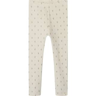 Lil Atelier Leggings Turtledove Med Blomster - Str. 5y 110cm