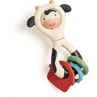 Itzy Ritzy Spinner Rattle Legetj - Kodesign Sensorisk tandhjulsrangle Inkluderer spindende ansigtsklik rangler & teksturerede bitringer; Designe