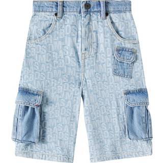 Marc Jacobs Kids Logo denim cargo shorts - blue - Y 6