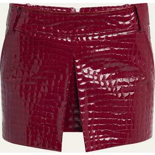 Tom Ford Croc-effect leather miniskirt - red - L/XL