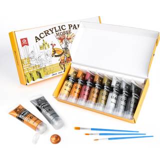 Mobee Akrylmalingsæt 75 ml. Metalliske Farver - 8-Pak