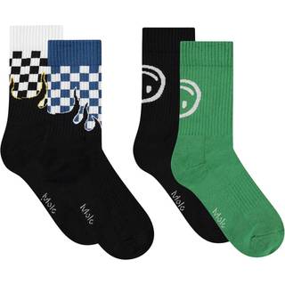 Molo Norman 4-pack Socks Blue Flames 35-38 EU  Sort  35-38 EU  Unisex
