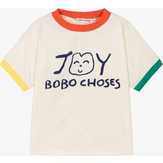 Bobo Choses Smiling T-shirt Offwhite 4-5 Y  Creme  4-5 år  mand