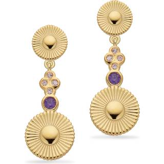 Scrouples øreringe pink/lilla cubic i forgyldt