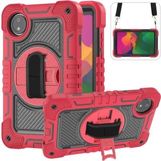 SKALO Xiaomi Redmi Pad SE 8.7 Ekstra stødsikker Armor 360 håndtag/stativ Cover -. Rød