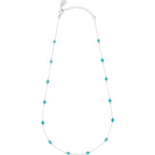 Estella Bartlett Estella Bartlett Silver Tone Amazonite Paperlink Luck Necklace