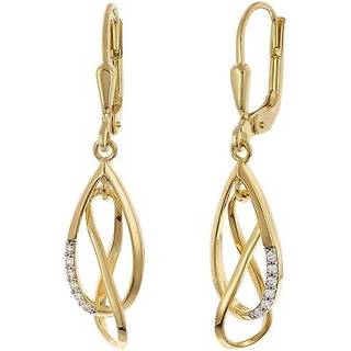 trendor 28044 Damen-Ohrringe 925 Silber Vergoldet Zirkonia-Ohrhänger
