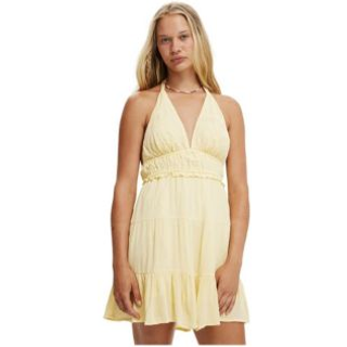 Cotton On Cotton On Yellow Floral Danielle Halter Summer Dress