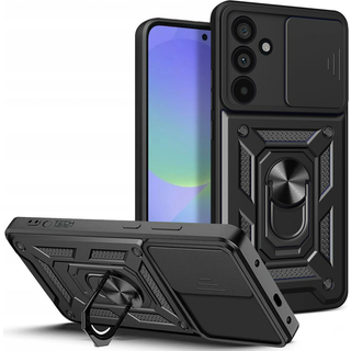 Samsung Galaxy A36 (5G) Tech-Protect Camshield Cover m. Magnetisk Fingerring & Ståfunktion - Sort