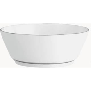 Håndlavet Vitruv skåle i porcelæn med håndmalet platin kant, 2 stk