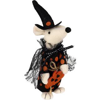 Plüsch Halloween Maus mit Kürbis 23cm