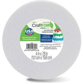 Floracraft Craftfom Round Cake Form 4 tommer x 7,8 tommer hvid