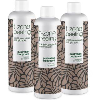 T-zone Peeling 2% BHA  -  Mod hudorme, bumser & fedtet hud â T-zone Peeling med 2% BHA salicylsyre reducerer bumser, hudorme og overskydende olie. Få en renere hud med færre urenheder. - 150 ml / 3 stk.
