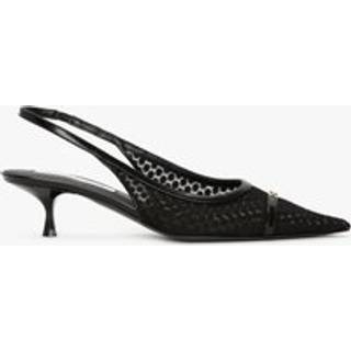 Victoria Beckham Leather-trimmed mesh slingback pumps - black - EU 39