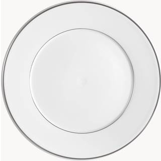 Håndlavet spisetallerkener Vitruv af porcelæn med håndmalet platinrand, 2 stk