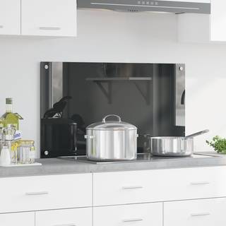 Køkken bagvæg Mørkegrå 90 x 50 x 0,6 cm hærdet glas