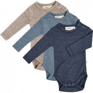 Body Med Lang Ærme Og Rund Hals I 100% Økologisk Merino Uld Til Baby, 3-pak