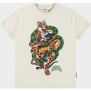 Molo Riley Short Sleeve T-Shirt Jaguar And Snake 116 cm  Beige  116 cm  mand