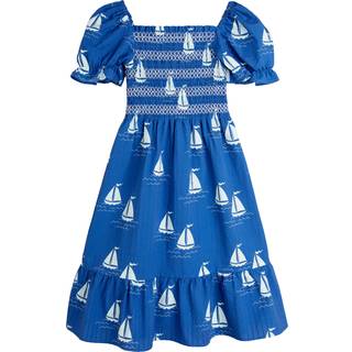 Mini Rodini GOTS Sailing Boats Kjole Blue 104/110 cm  Blå  104/110 cm  kvinde