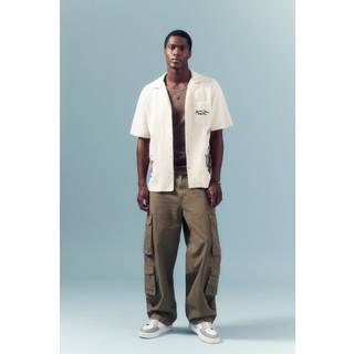 River Island River Island Green Loose Cargo 100% Cotton Trousers
