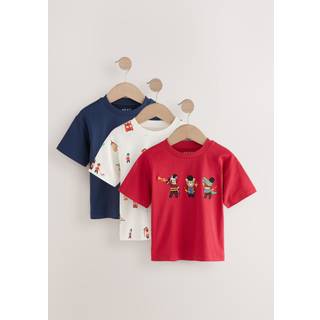 Next Navy London Short Sleeve Appliqué T-Shirts 3 Pack (3mths-7yrs)