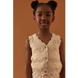 Next Ecru Knitted 100% Cotton Waistcoat (3-16yrs)